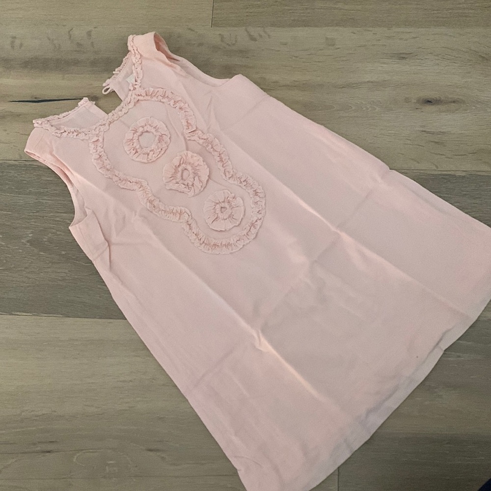 Crewcuts pale pink cotton shift dress with appliqué detail girls size 3